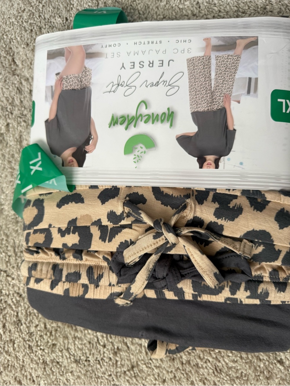 NWT Honeydew Intimates XL Leopard Print Crop Pants - Beige & Black & top set - Picture 4 of 5